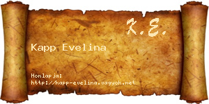 Kapp Evelina névjegykártya